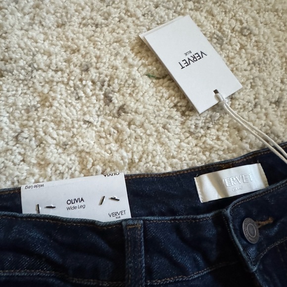 Vervet Olivia High Rise Ultra Wide Leg Stretch Jean Sz 31 Sparkle Dark Wash - Picture 8 of 11